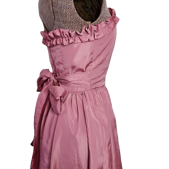 Hand made pink strapless prom dress with sweetheart neckline - Picture 3 of 14